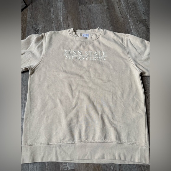 VTG Penn State Nittany Lions Sweatshirt Crewneck Embroidered Beige White Size L - Picture 7 of 12